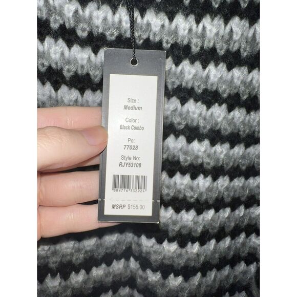 New! Gothic Striped Knitted Tri Color Sweater Medium - Picture 5 of 10
